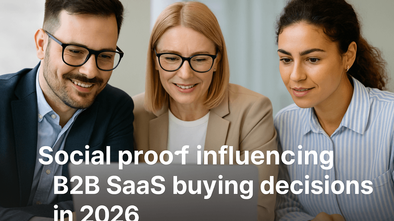 Professionals reviewing a SaaS product dashboard as an example of social proof influencing B2B buying decisions in 2026